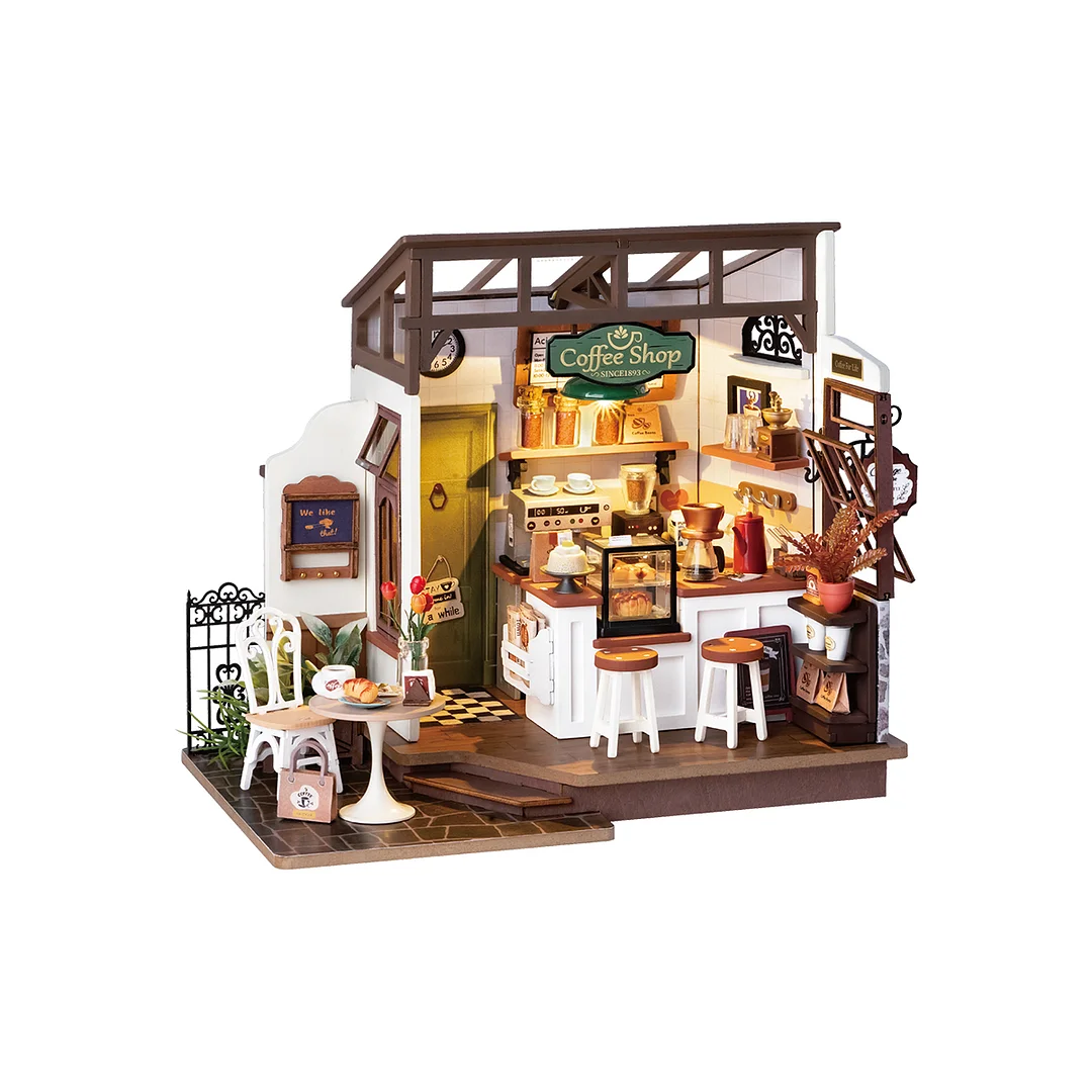 Rolife DIY Miniature House - Flavory Cafe DG162 witte achtergrond productweergave