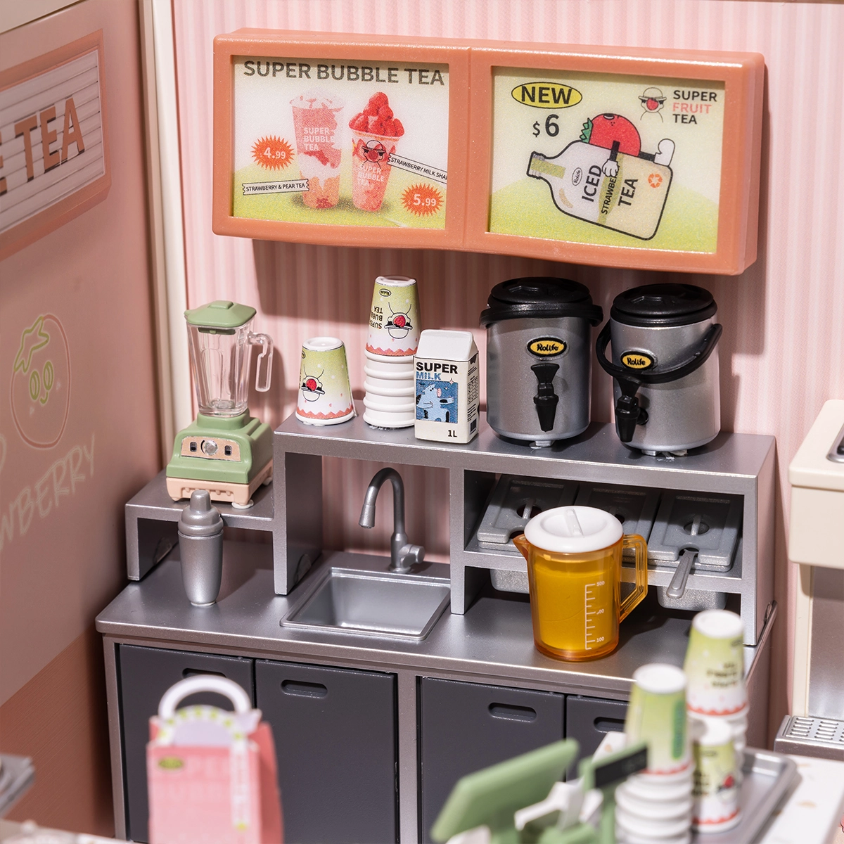Rolife Double Joy Bubble Tea Super Creator Miniature House DW006 imagen no legible de marcador de posición del archivo fuente