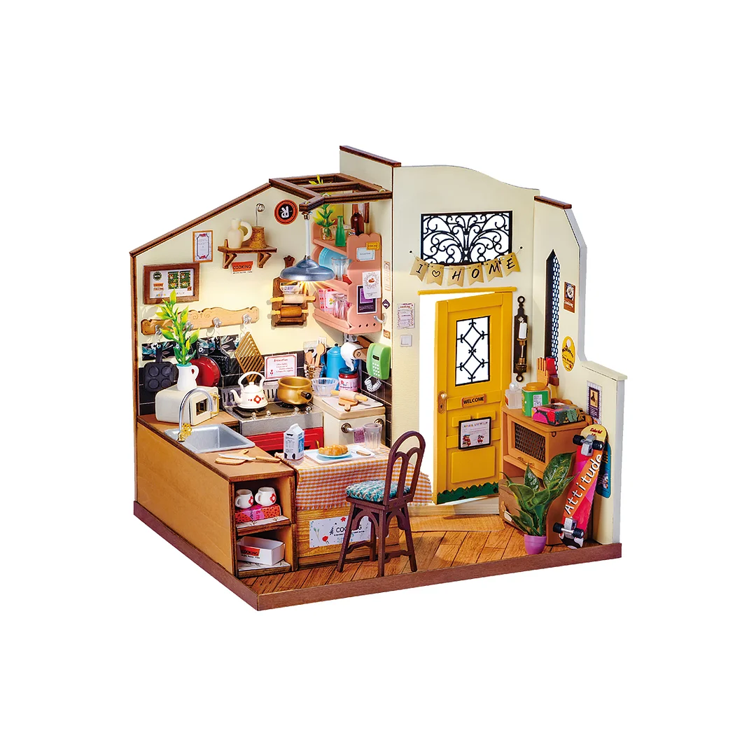 Rolife DIY Miniature House - Cuisine Confortable DG159 vue produit sur fond blanc