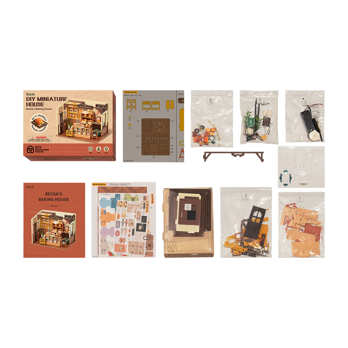 Rolife DIY Miniature House - Maison de Pâtisserie de Becka DG161 graphique de disposition des pièces