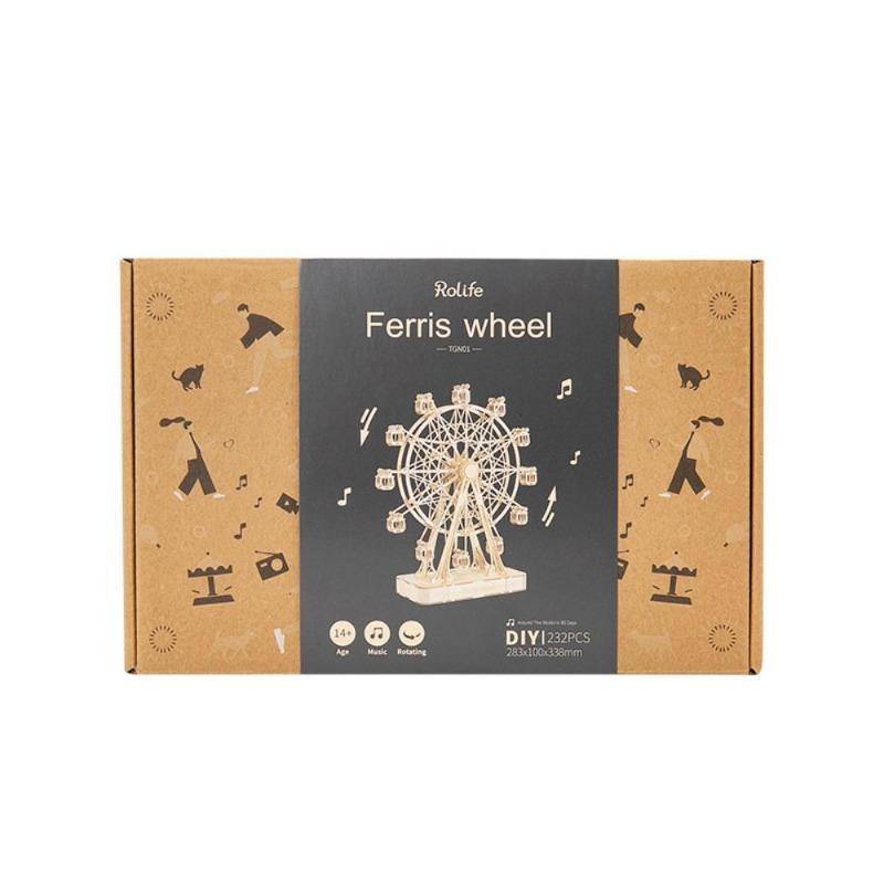 Rolife Moderne Musikbox - Riesen 3D Holzpuzzle - Riesenrad TGN01 Produktpaket