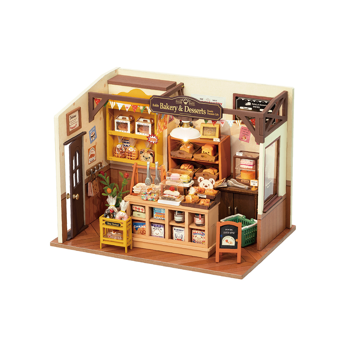 Rolife DIY Miniature House - La maison de pâtisserie de Becka DG161 vue produit sur fond blanc