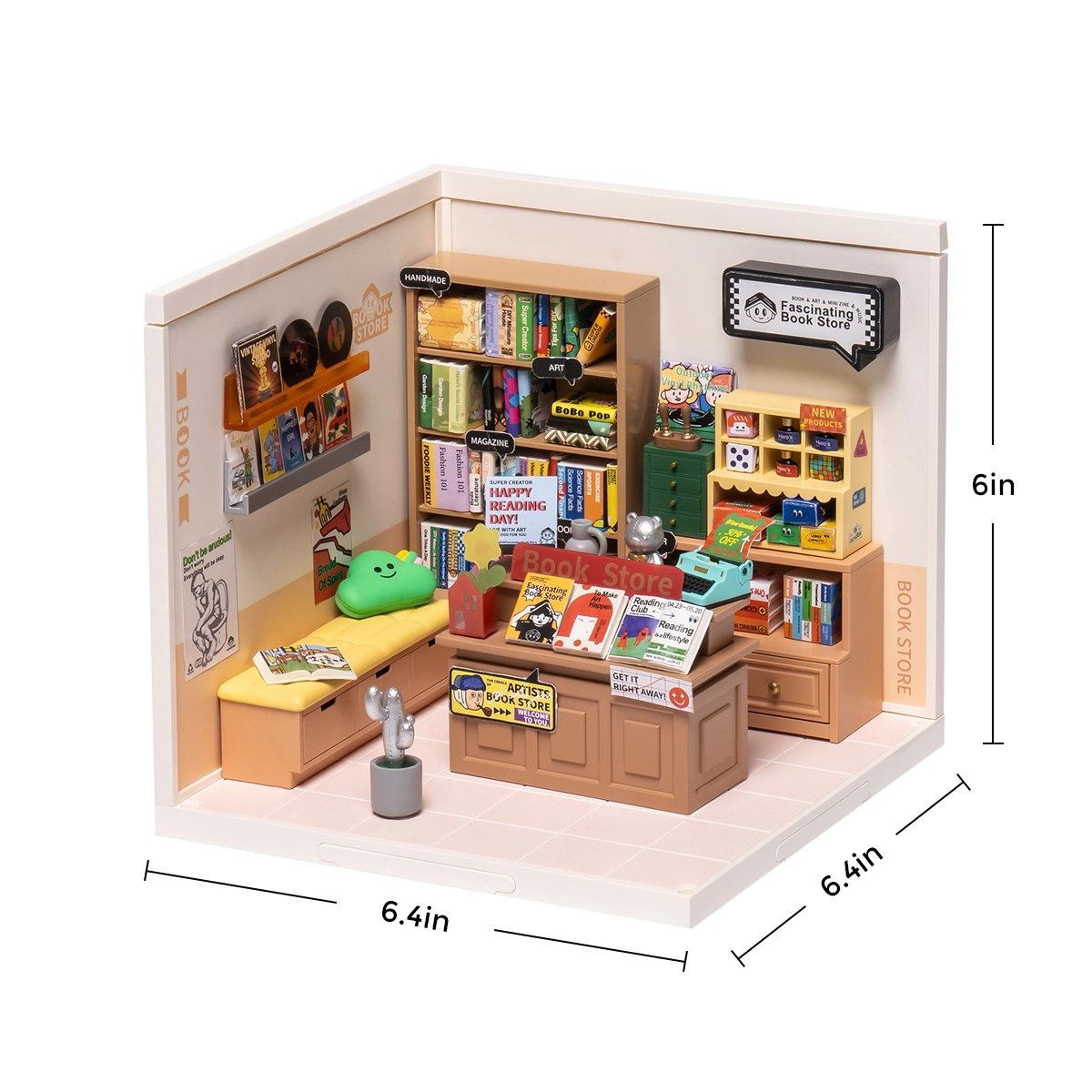 Rolife Fascinating Book Store Super Creator Miniature House DW004 image non lisible espace réservé du fichier source