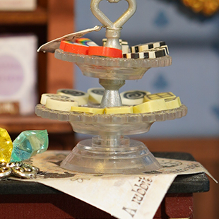 Alice's Tea Store DG156 dessert stand and miniature pastries detail close-up