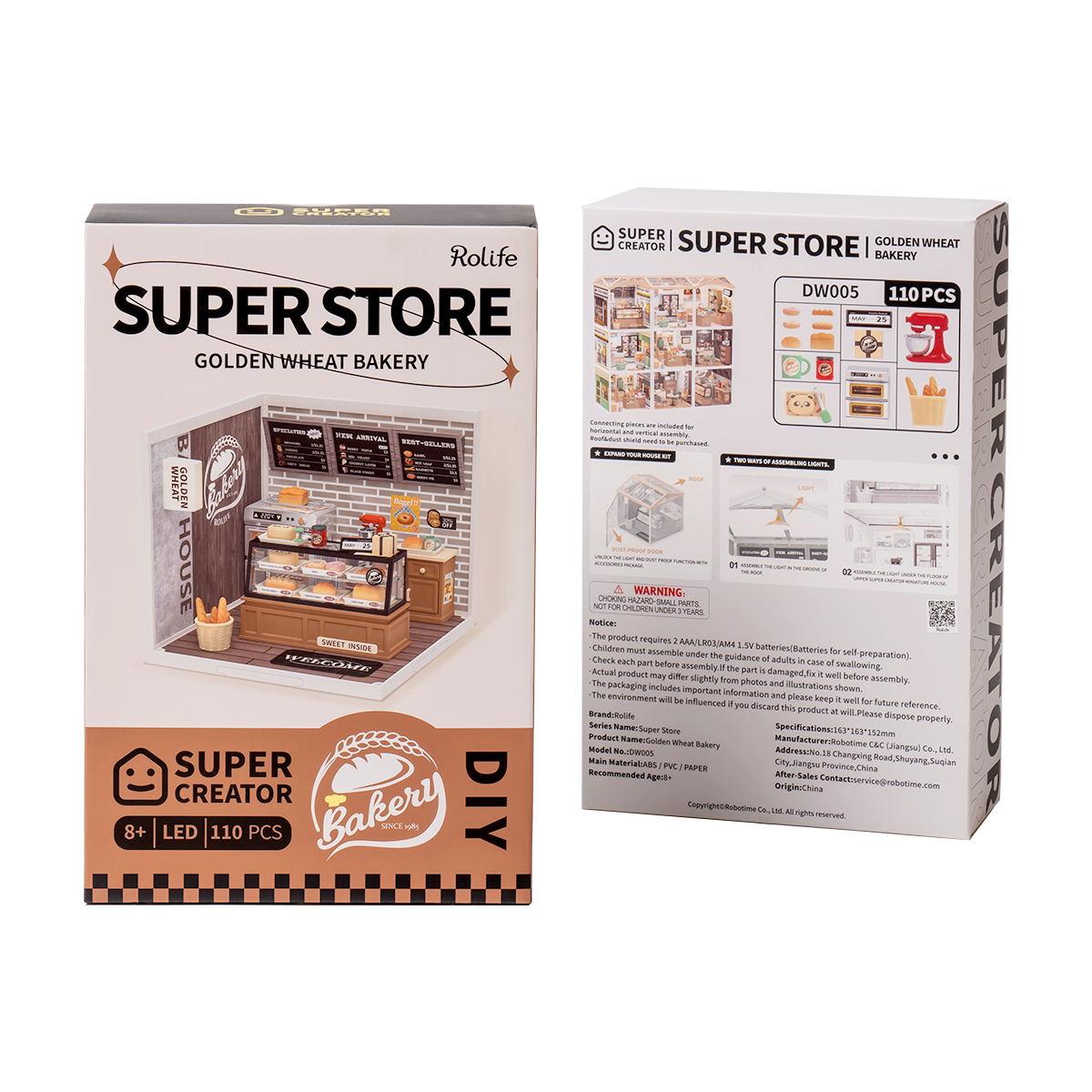 Rolife Golden Wheat Bakery Super Creator Miniature House DW005B Produktverpackungsbox
