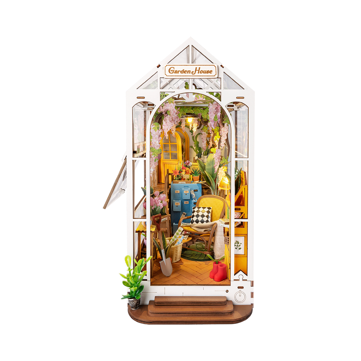 Rolife DIY Boek Nook Kit - Vakantie Tuinhuis TGB06 witte achtergrond productweergave