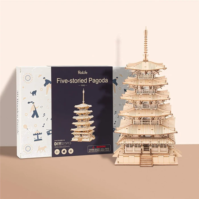 Rolife Modern 3D Wooden Puzzle - Five-storied Pagoda TGN02 product package