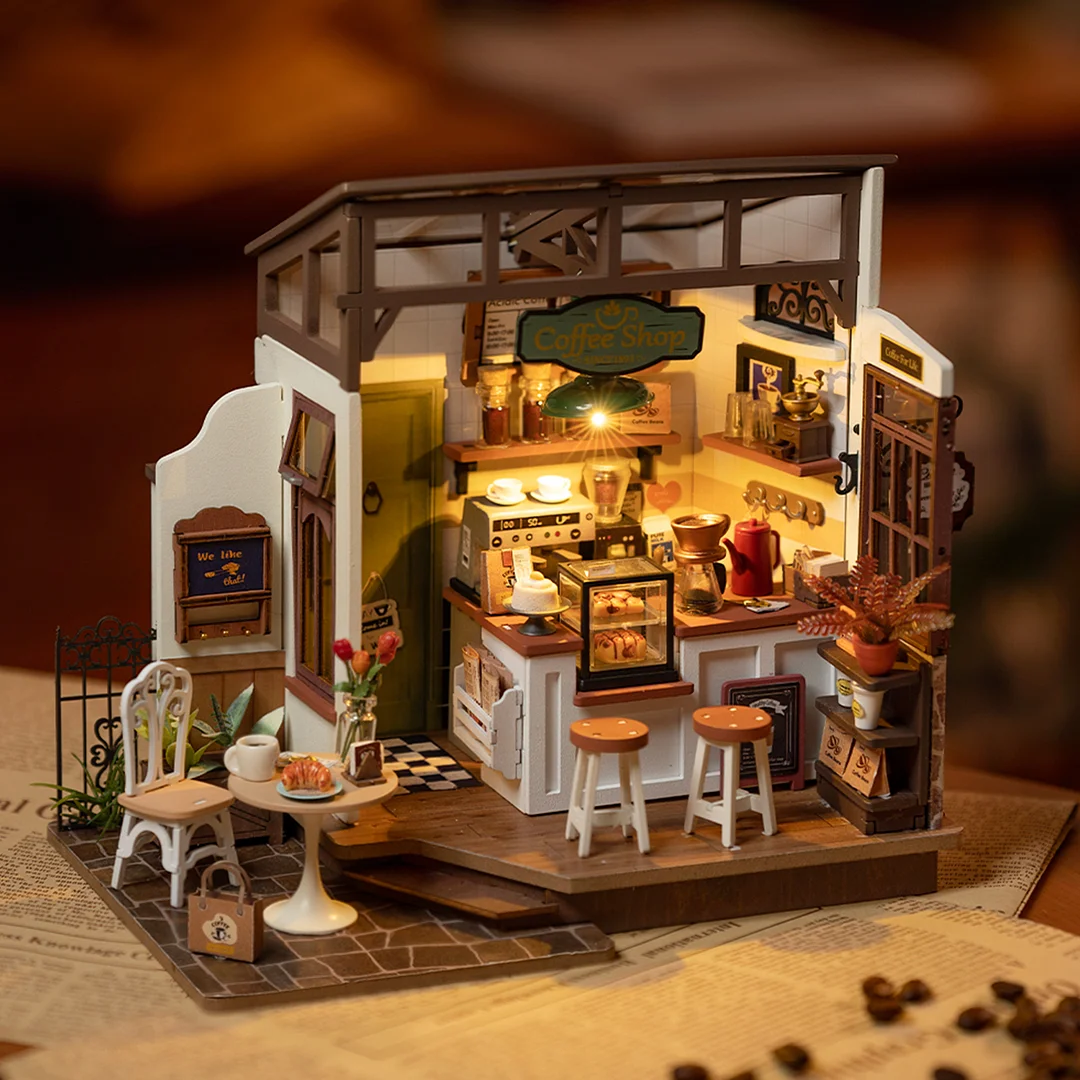 Rolife DIY Miniatuurhuis - Flavory Cafe DG162 tafel display scène
