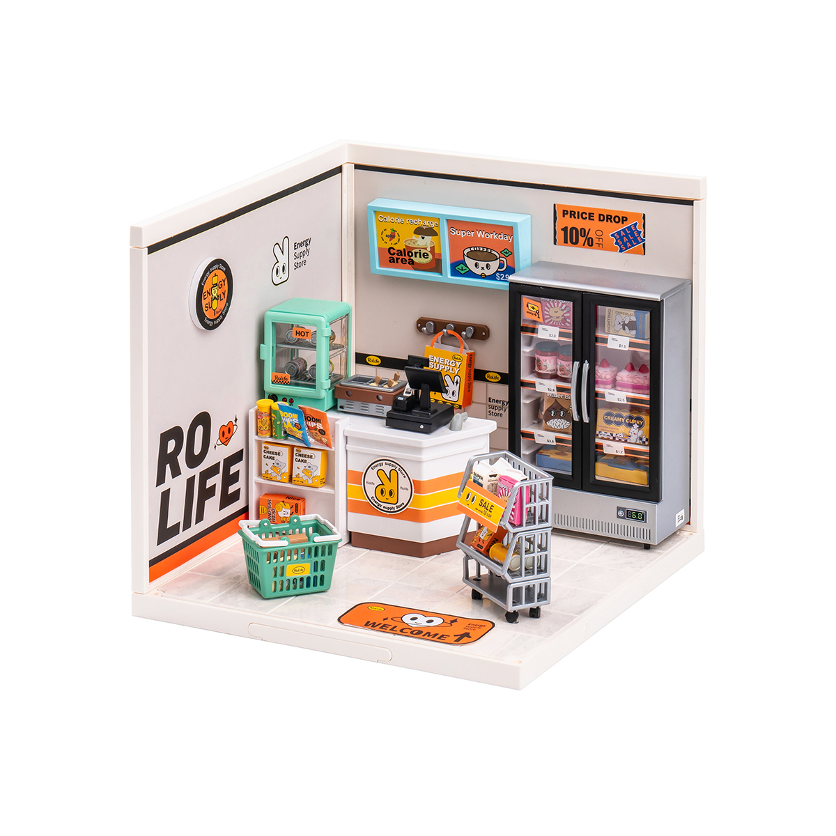 Rolife Energy Supply Store Super Creator Miniature House DW002 vue produit sur fond blanc alternatif
